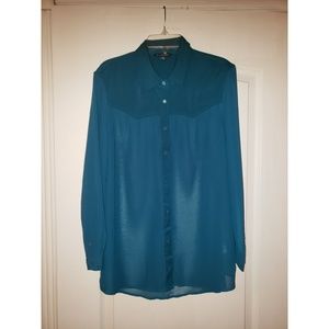American Eagle Turquoise Button Up